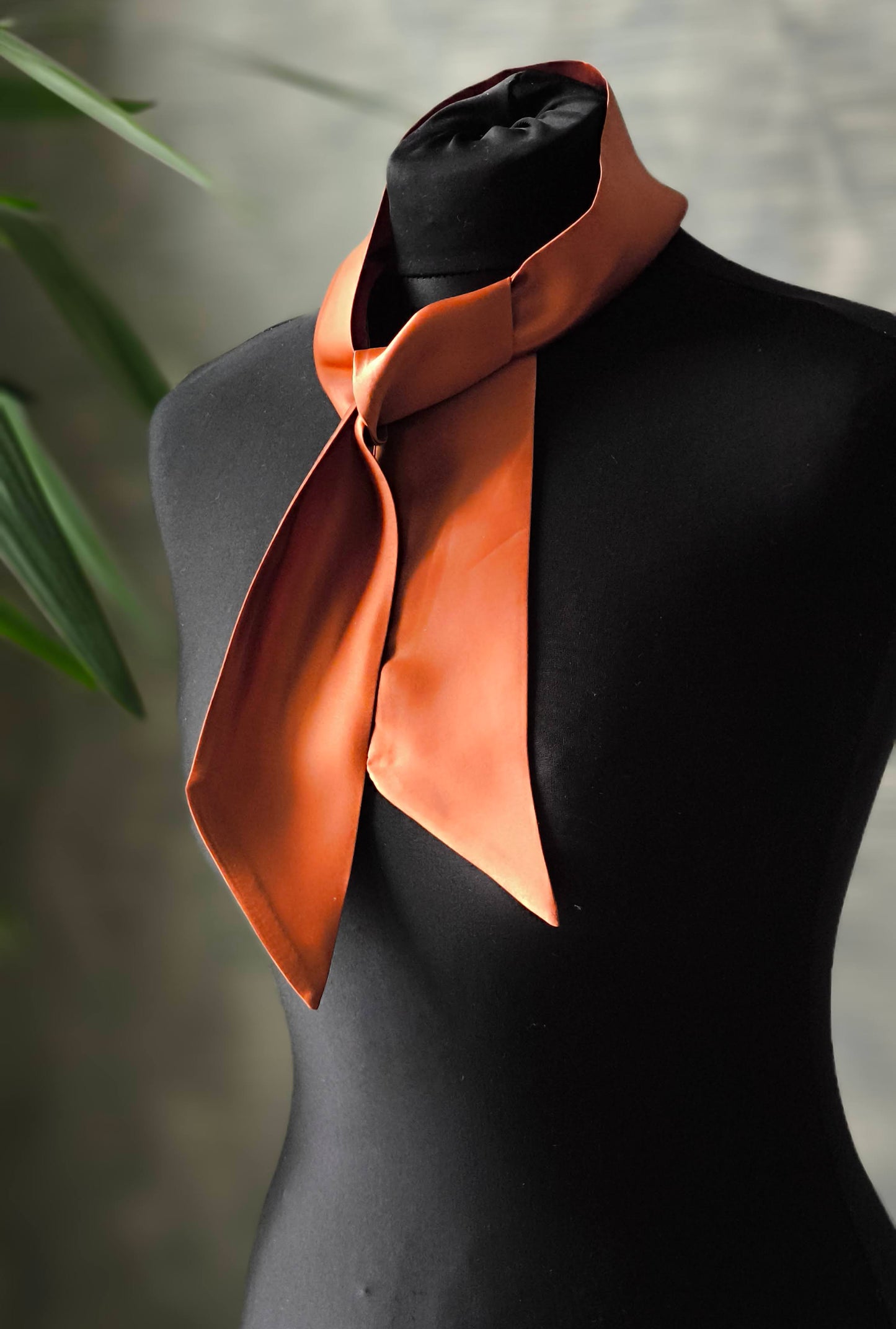 Silk Ribbon/ Neck and Hair Scarf, Copper