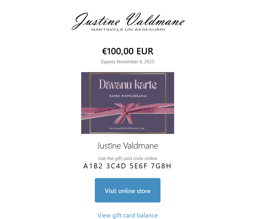 Digital Gift Card