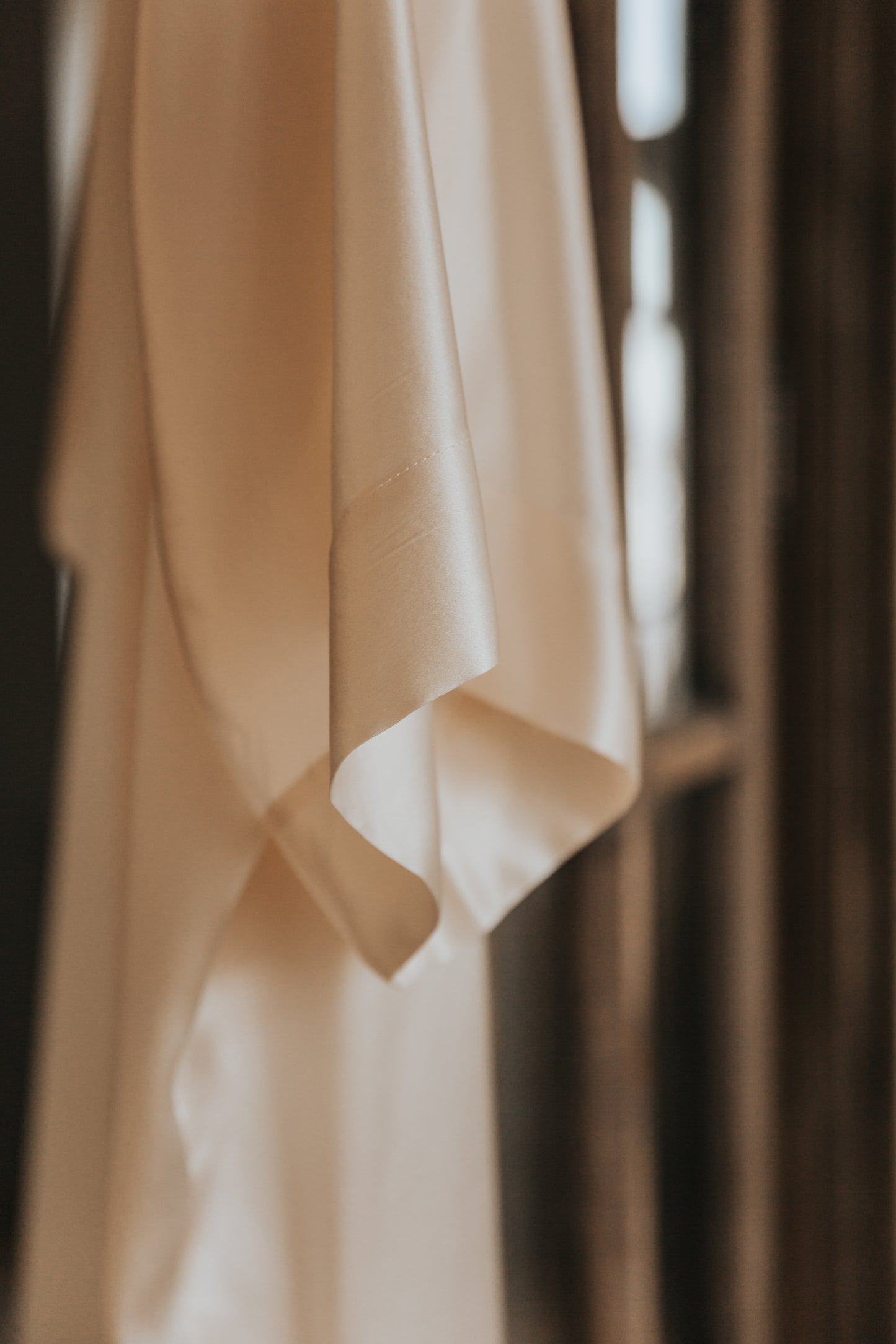 Kimono stila maxi garuma zīda halāts, šampanieša krāsā