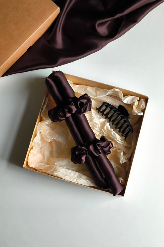 Small Silk Hair Curler, Brown