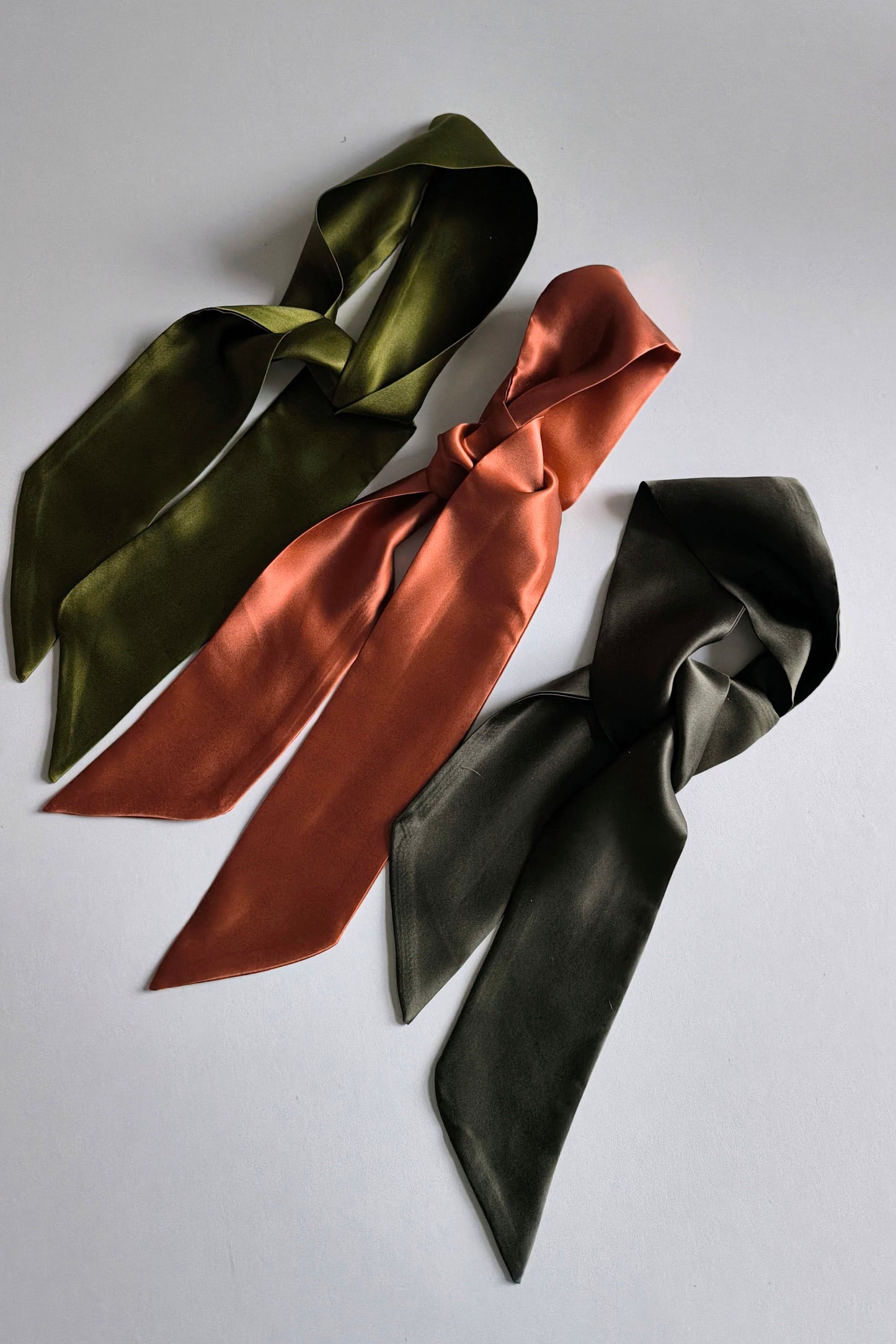 Silk Ribbon/ Neck and Hair Scarf, Copper