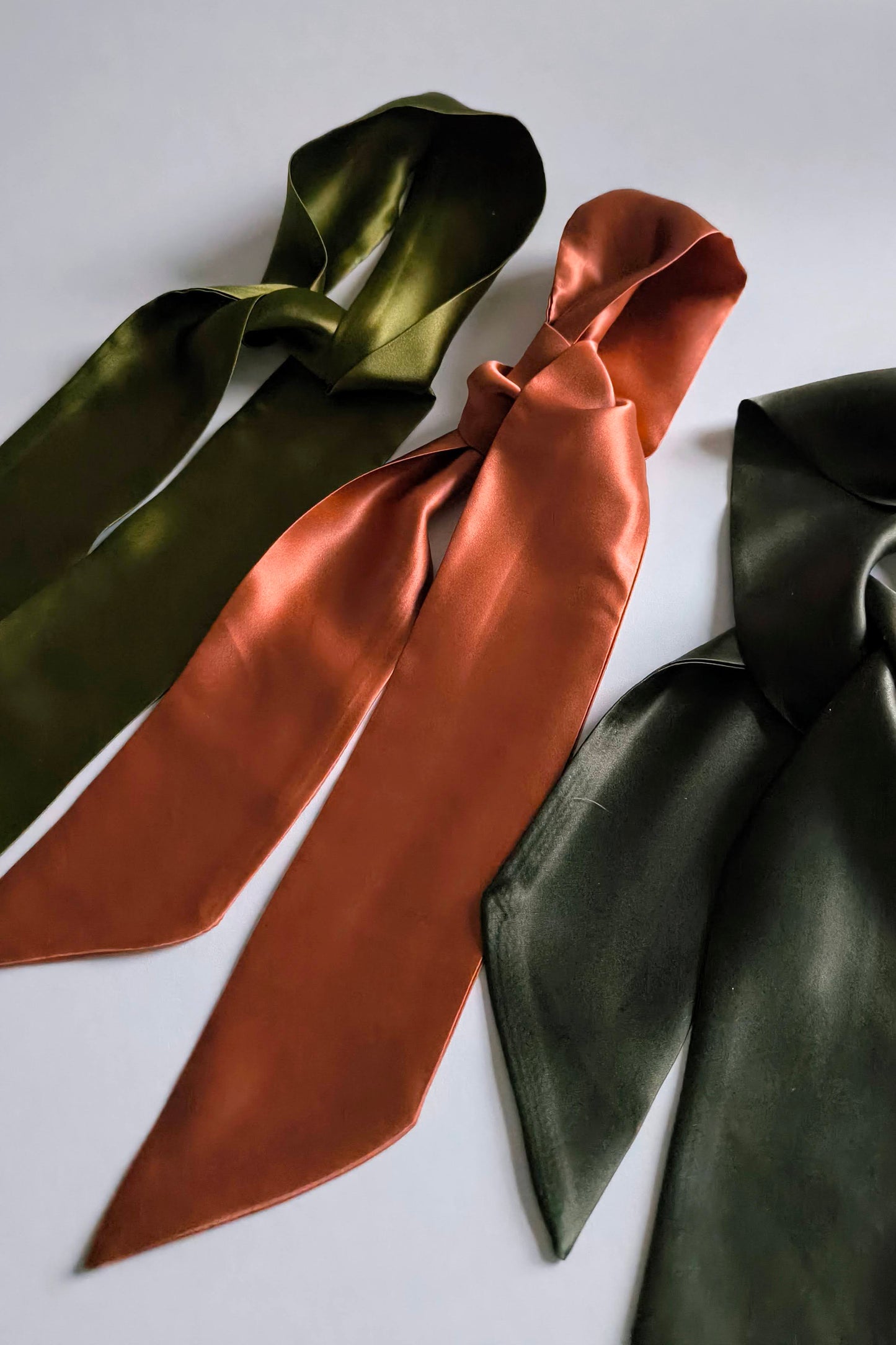 Silk Ribbon/ Neck and Hair Scarf, Copper