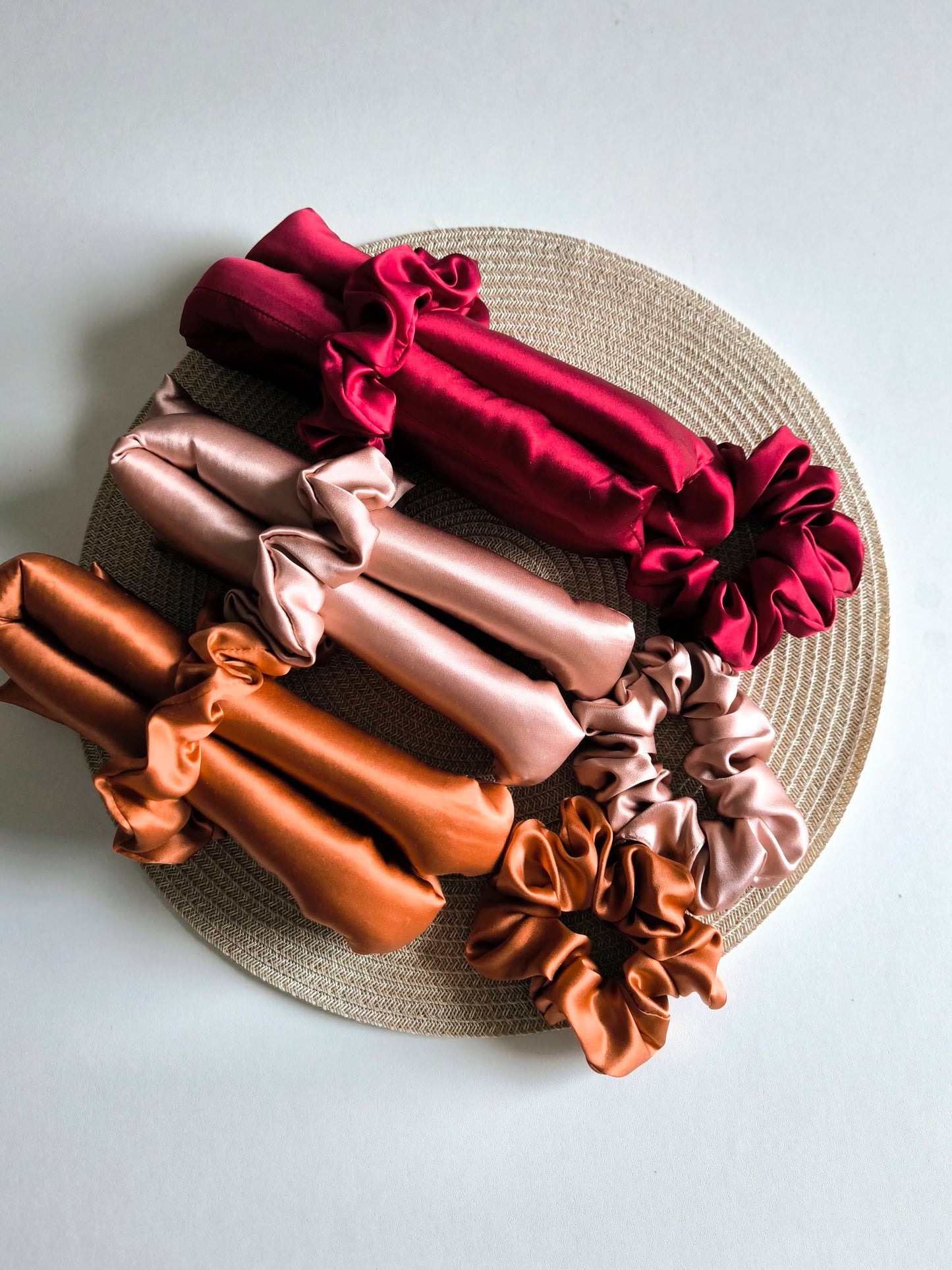 Silk Hair Heatless Curler and black hair clip