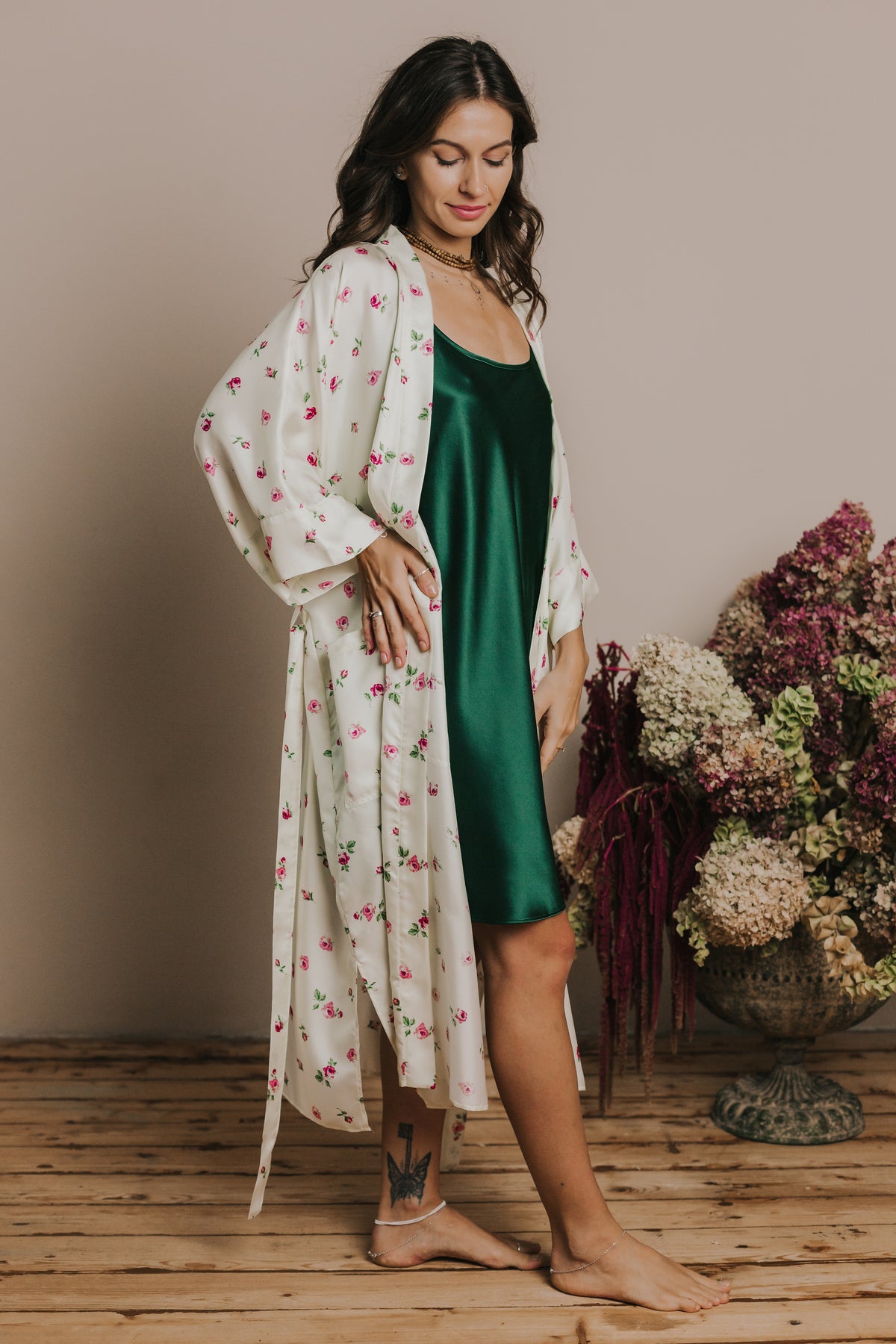 Silk nightgown "Mia", Green