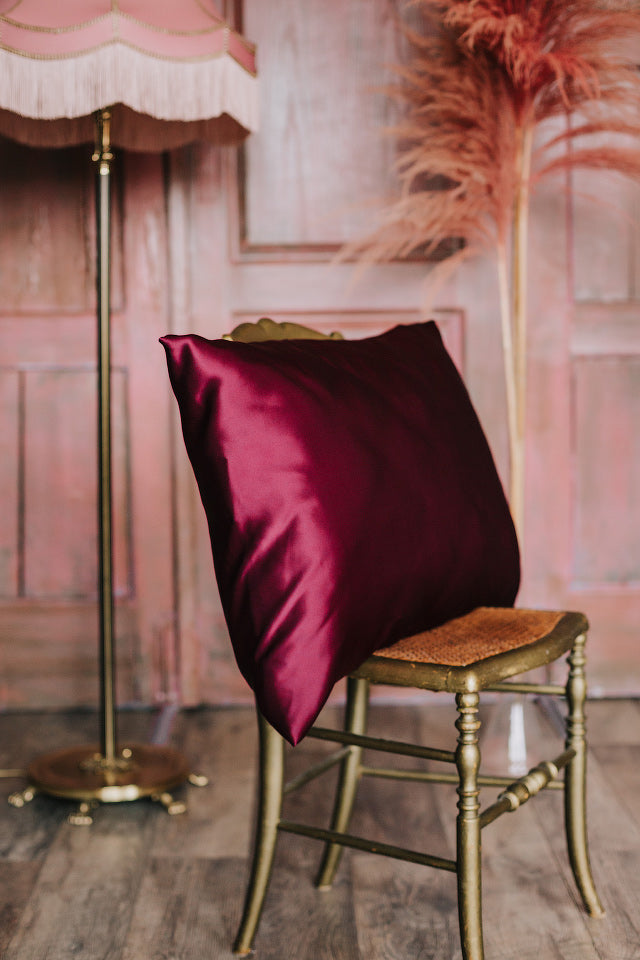 Zīda spilvendrānas, Bordo un Rožu rozā