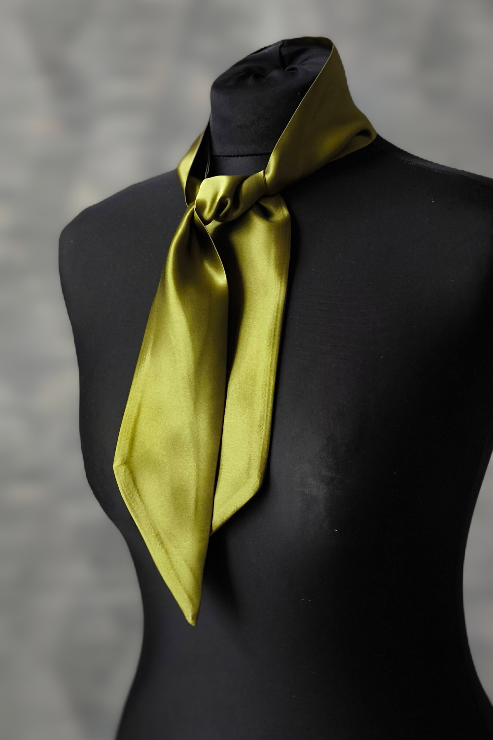 Silk Ribbon/ Neck and Hair Scarf, Pesto green
