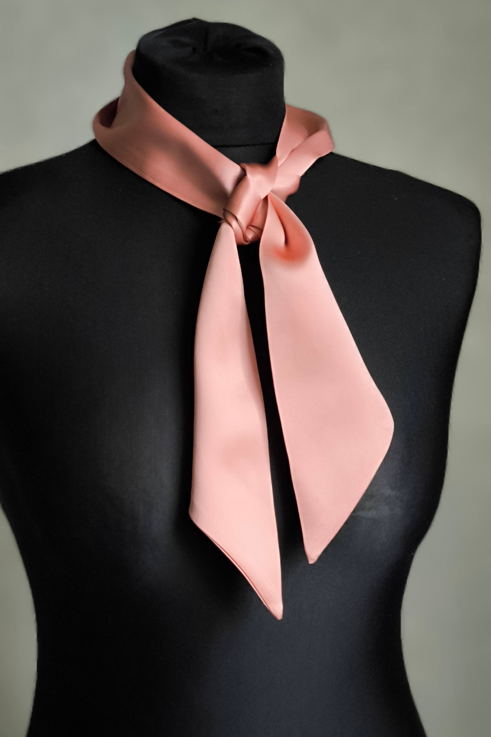 Silk Ribbon/ Neck and Hair Scarf, Short Rose Pink