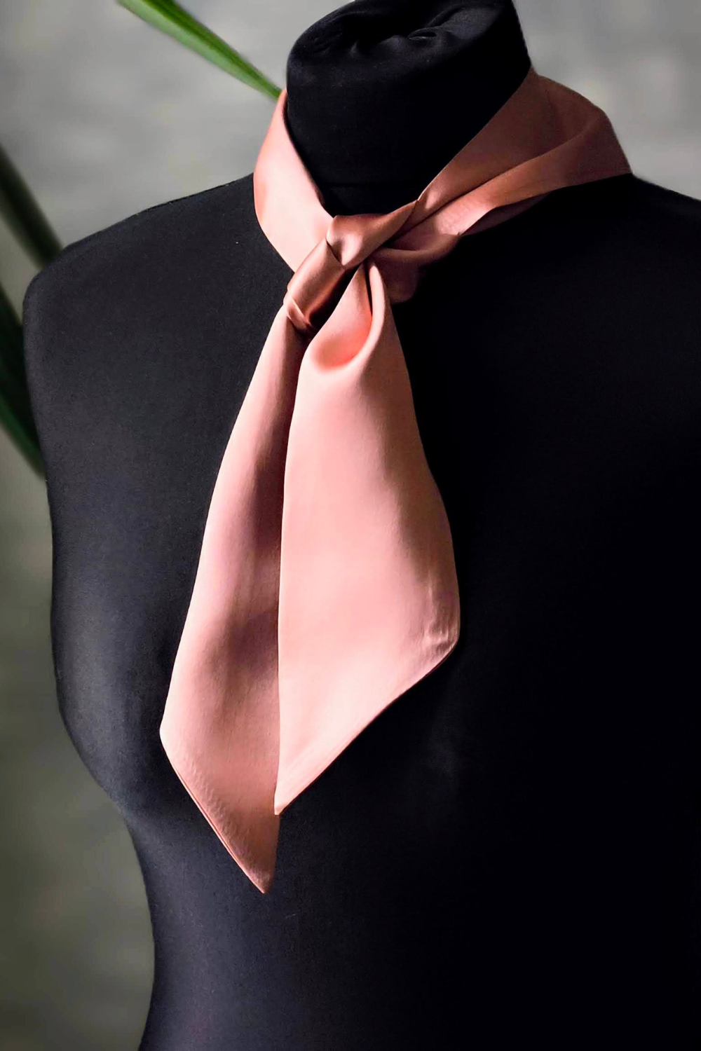 Silk Ribbon/ Neck and Hair Scarf, Short Rose Pink