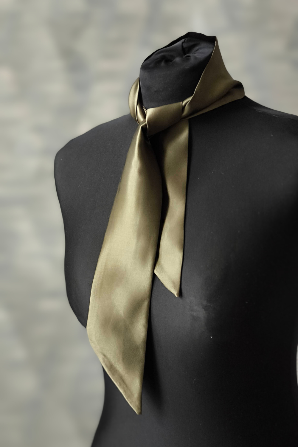 Silk Ribbon/ Neck and Hair Scarf, Khaki