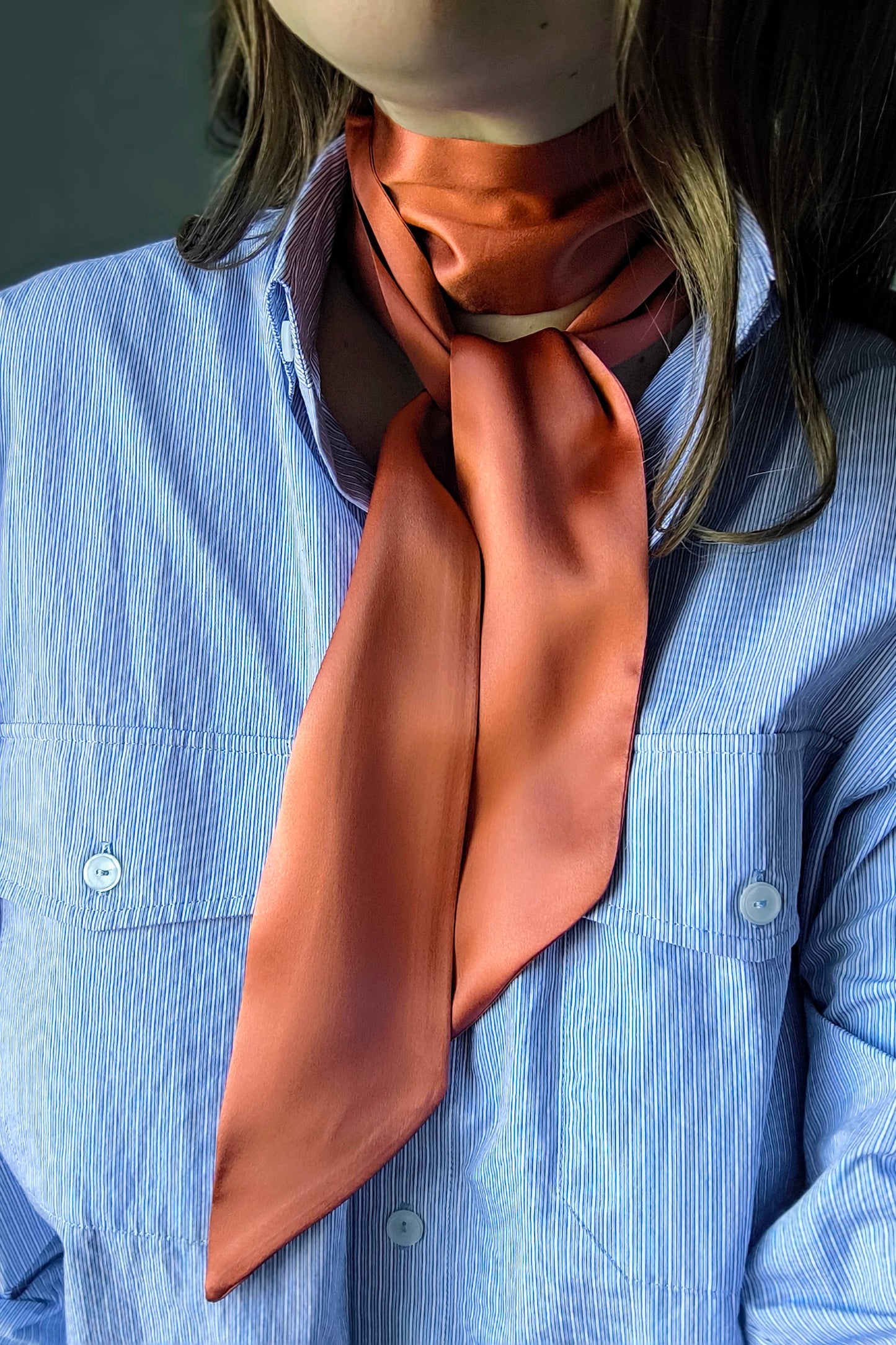 Vara krāzas zīda šalle lakats, šaurā grarā lente