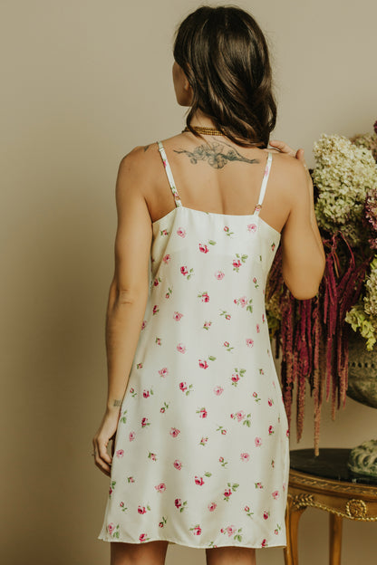 Silk nightgown "Mia", Rose pattern
