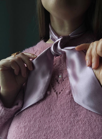 Silk Ribbon/ Neck and Hair Scarf 100 cm, Lavender