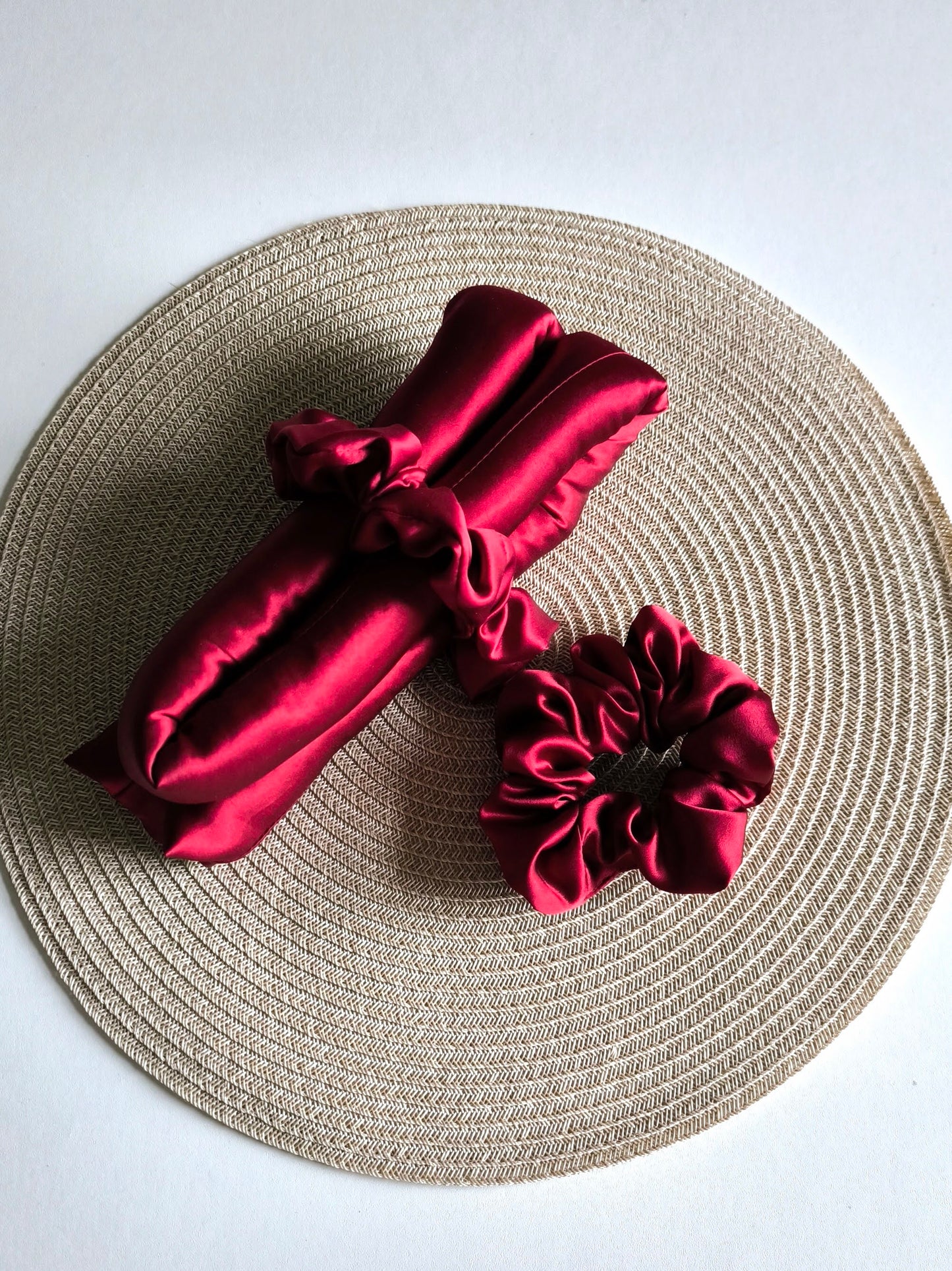 Silk Hair Heatless Curler and black hair clip