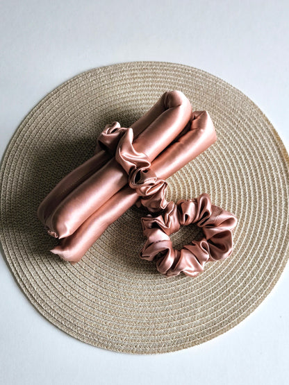 Silk Hair Heatless Curler and black hair clip