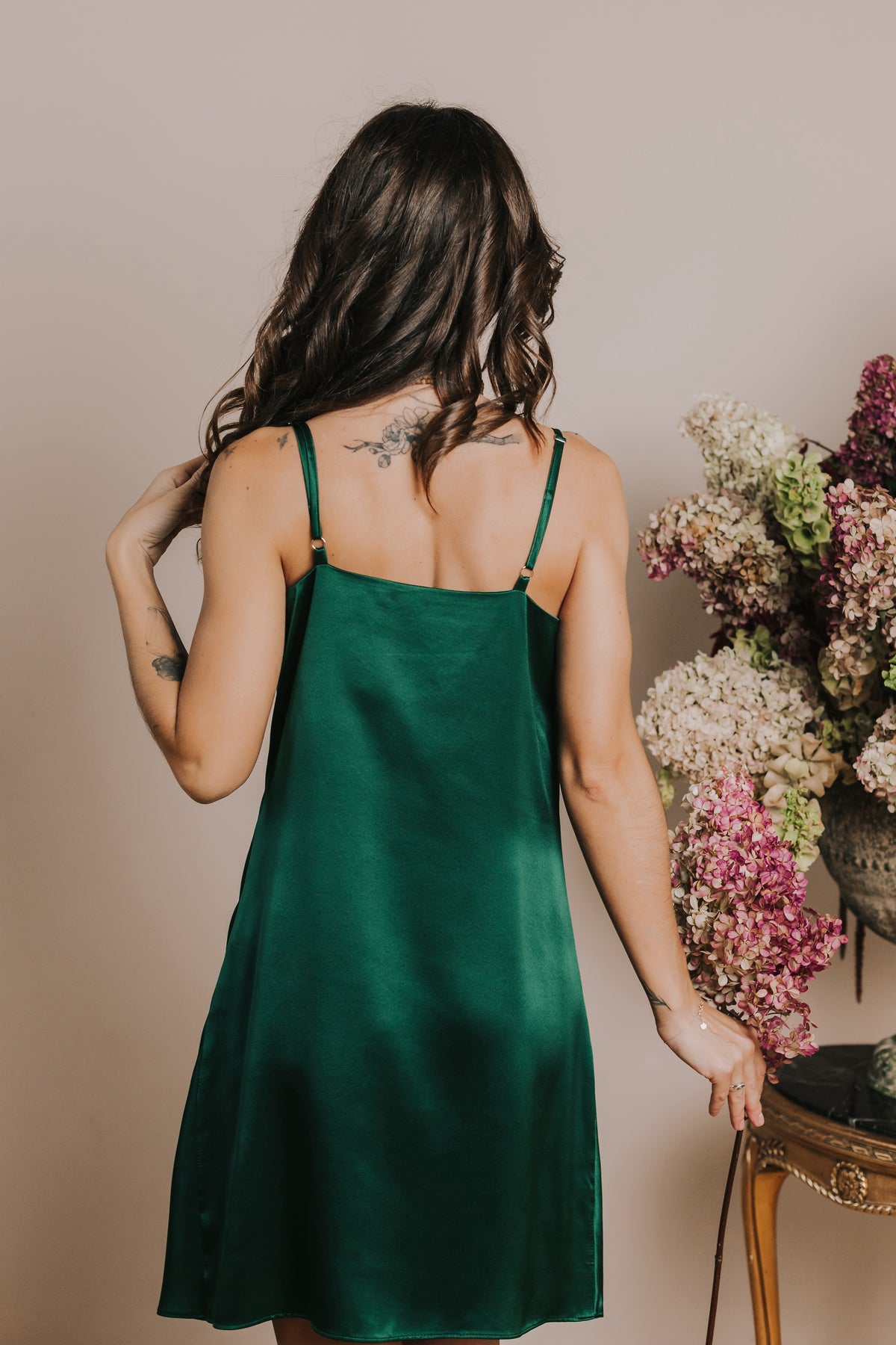 Silk nightgown "Mia", Green