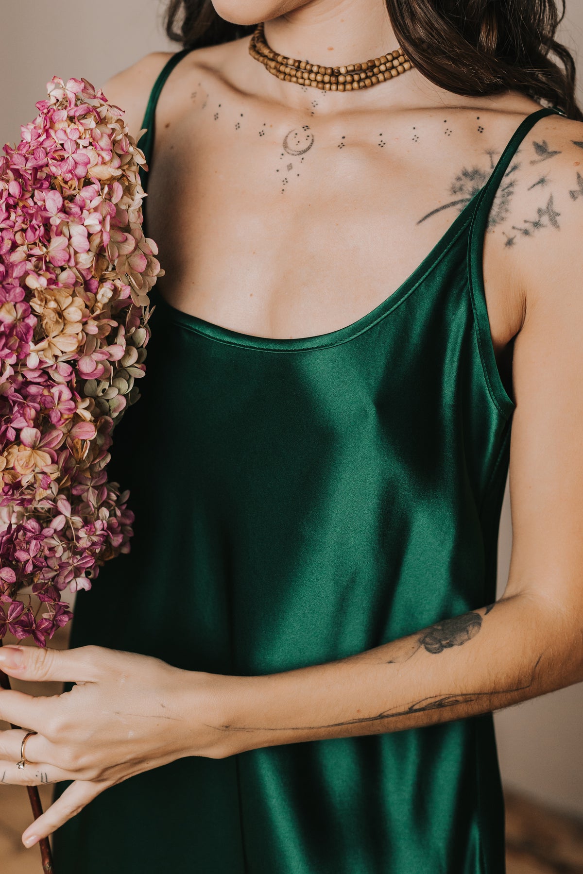 Silk nightgown "Mia", Green