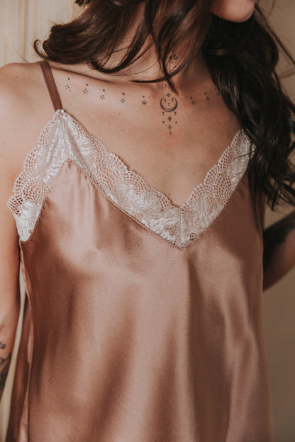 Silk pajama, "Melody" Rose Gold