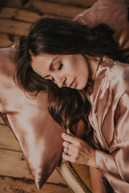 Silk pillowcase, Rose Gold