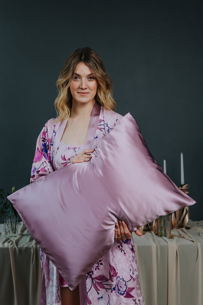 Silk pillowcase, Lavender