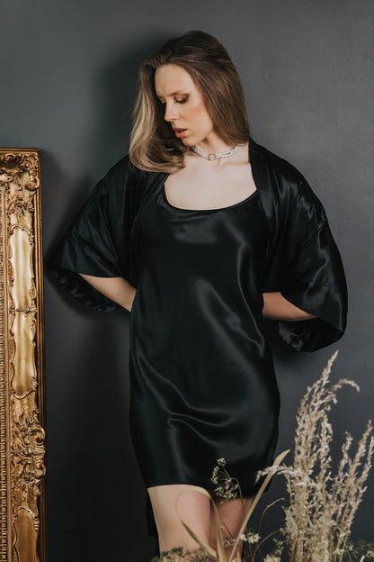 Silk nightgown "Mia", Black