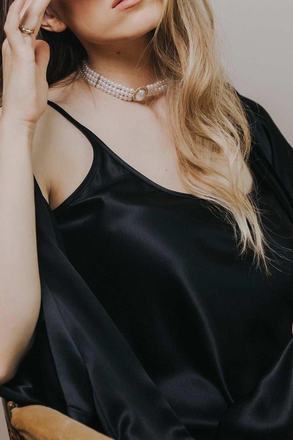 Silk nightgown "Mia", Black