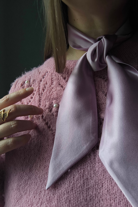 Silk Ribbon/ Neck and Hair Scarf 100 cm, Lavender