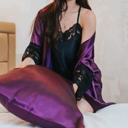 Silk pillowcase, Purple